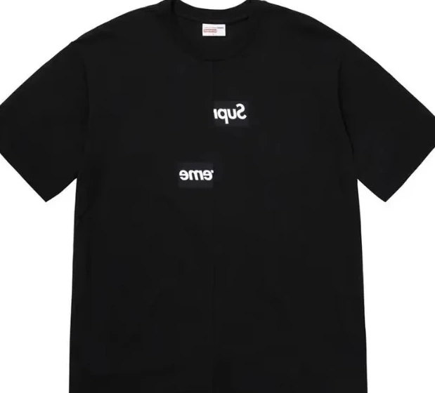 splicing white black T-shirt S-XL disassembly sleeved short 18FW and and misaligned 0803